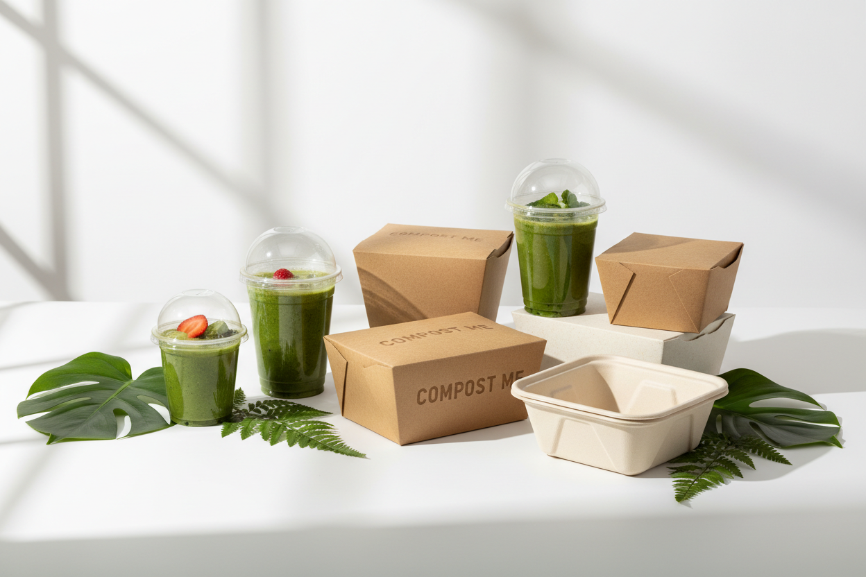 Compostable Cups, Lids & Boxes