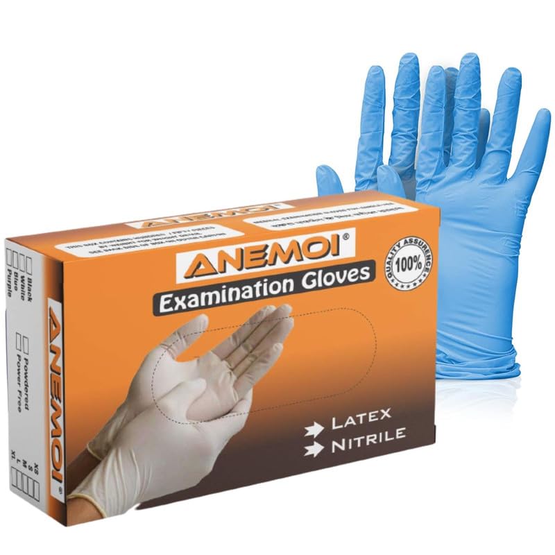 Blue Nitrile gloves for men women and kids disposable hand gloves protect against germs Pack of 60 Blue Gloves XL