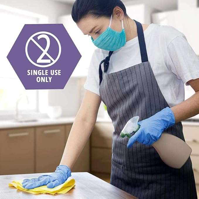 Blue Nitrile gloves for men women and kids disposable hand gloves protect against germs Pack of 60 Blue Gloves XL