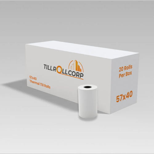 Till Rolls 57x40 Thermal 20 Rolls Receipt Paper For Card Machines BPA Free