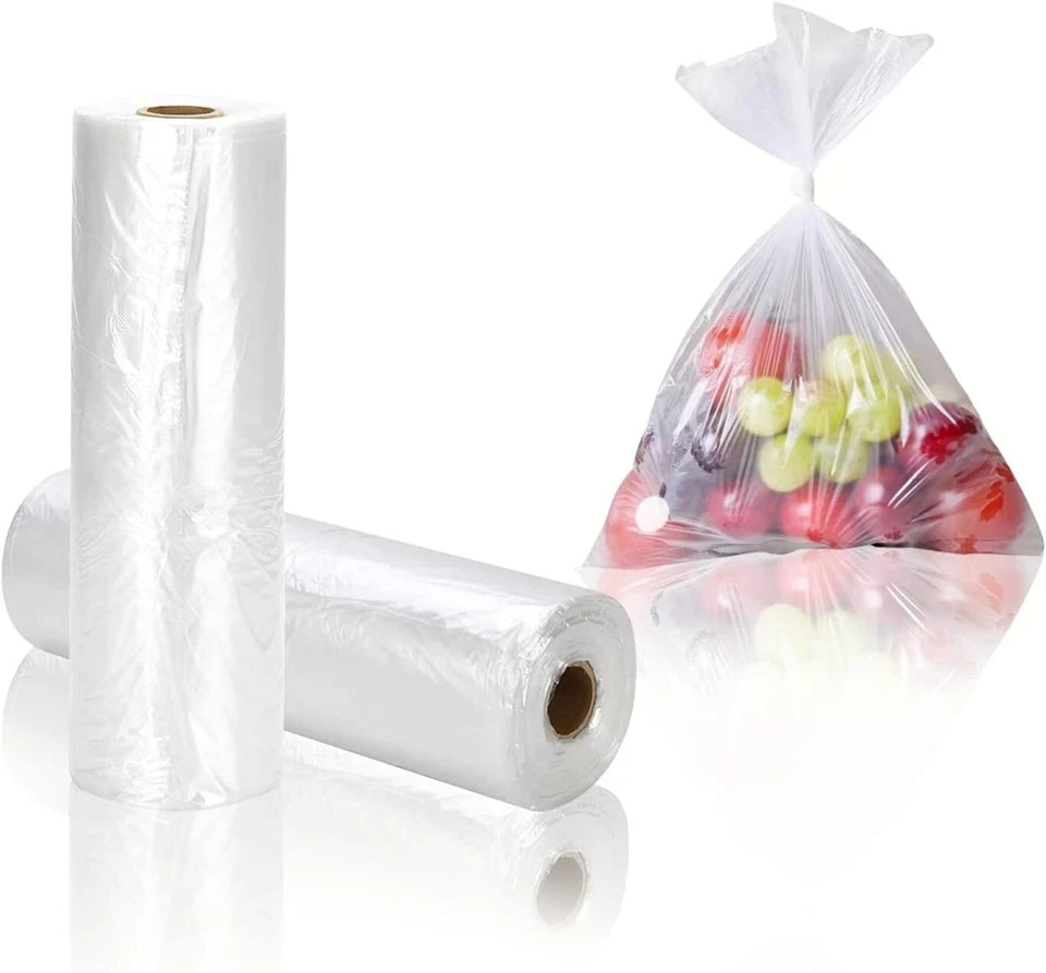 Clear Polythene Fruit Vegetable Roll Clear Plastic Butchers counter Bags 9"x14"