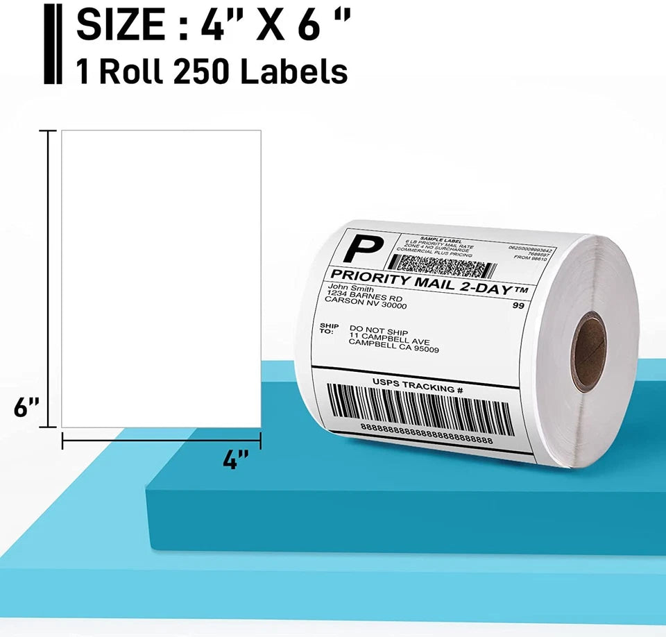 500-5000pcs 4" x 6" Phomemo Thermal Shipping Labels Sticker Paper for Royal Mail
