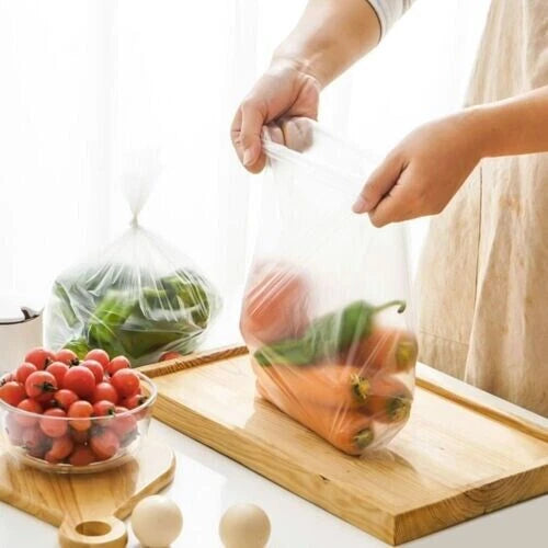 Clear Polythene Fruit Vegetable Roll Clear Plastic Butchers counter Bags 9"x14"