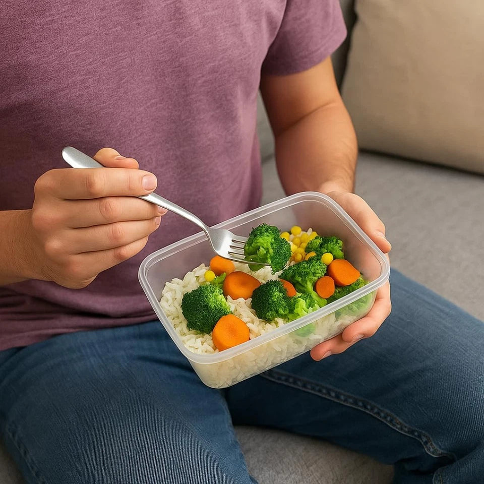Plastic Food Containers with Lids Takeaway Microwave Freezer Safe Storage