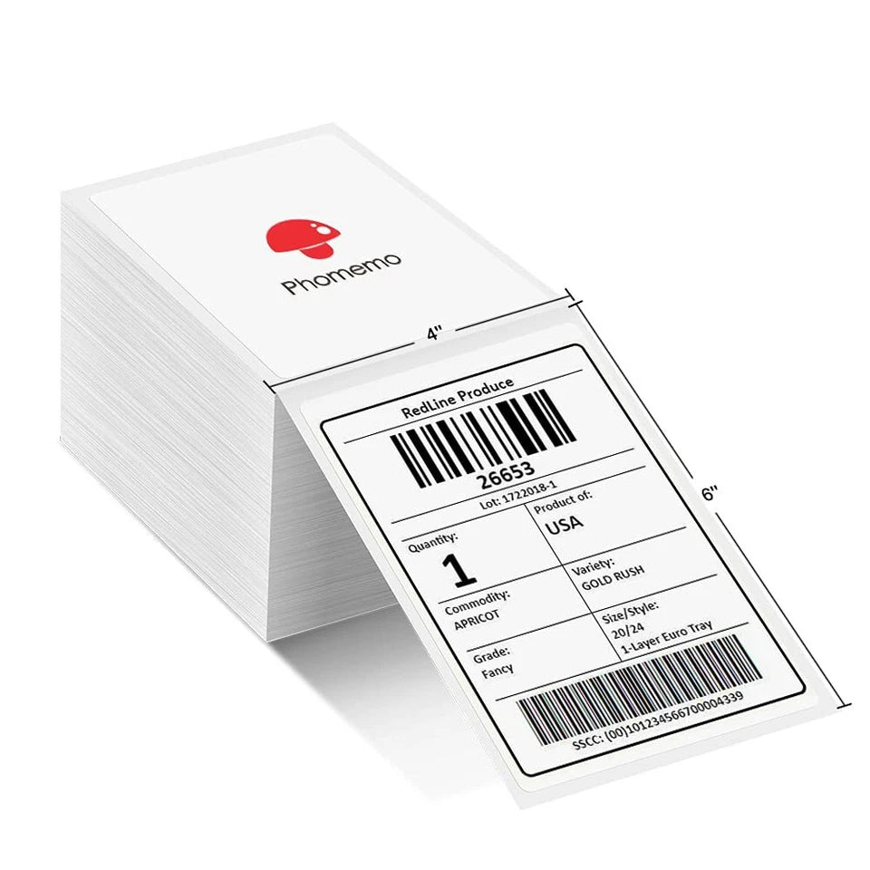 500-5000pcs 4" x 6" Phomemo Thermal Shipping Labels Sticker Paper for Royal Mail