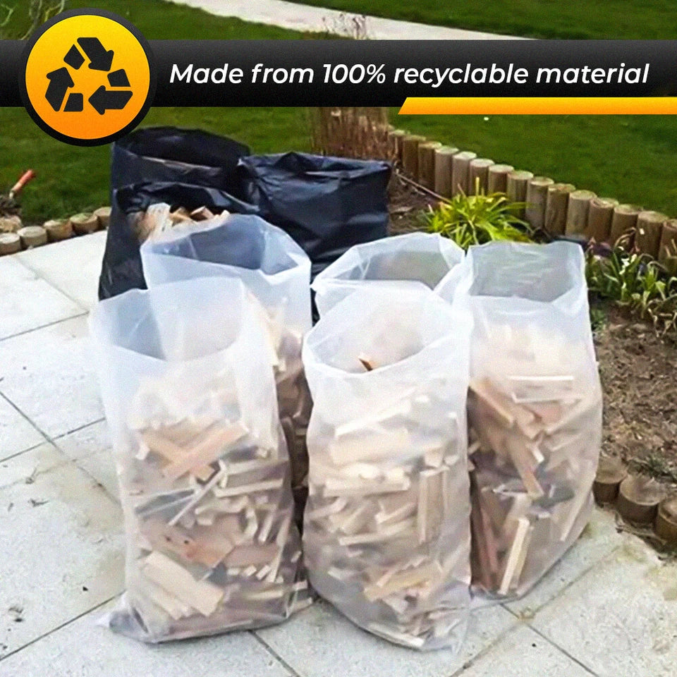 Heavy Duty Rubble Sacks Clear Builders Bags 200 - 500 Gauge Construction Waste