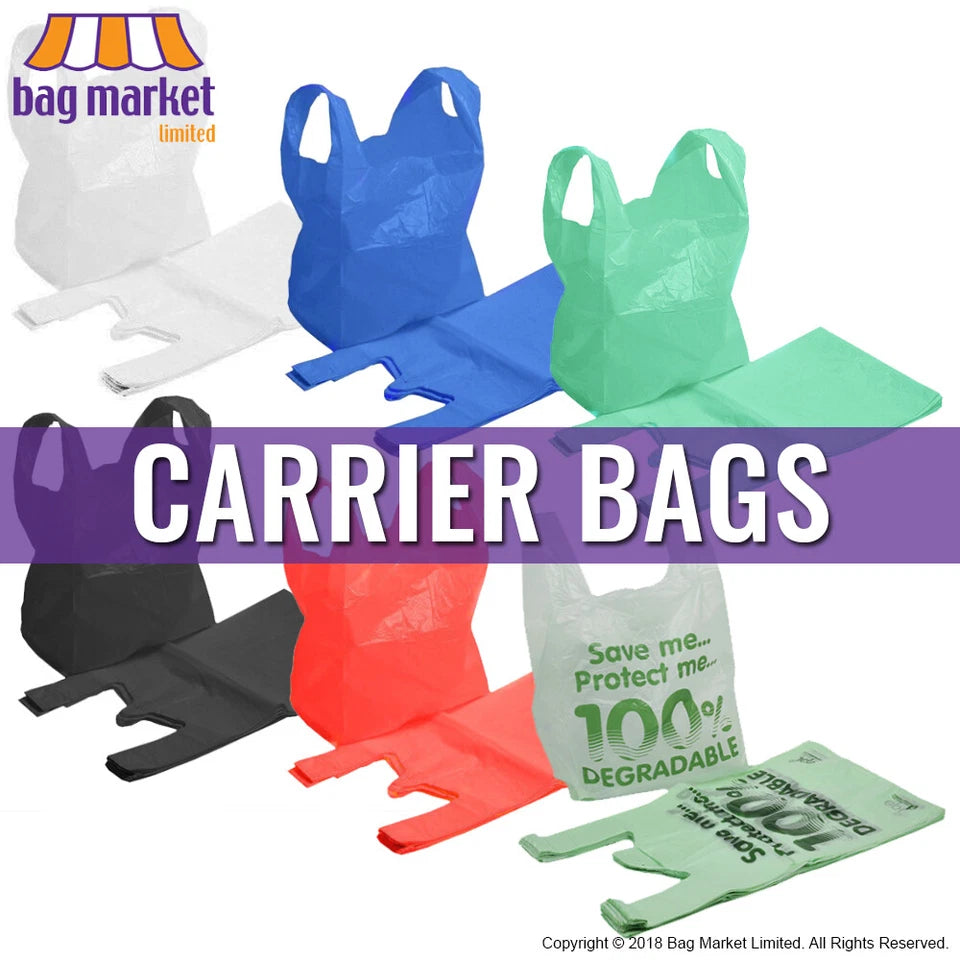Strong HDPE White Butcher Counter Bags, 12mu, Food, Meat, Freezer, Polythene