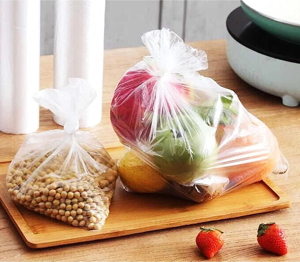 Clear Polythene Fruit Vegetable Roll Clear Plastic Butchers counter Bags 9"x14"