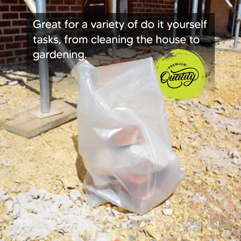 Heavy Duty Rubble Sacks Clear Builders Bags 200 - 500 Gauge Construction Waste