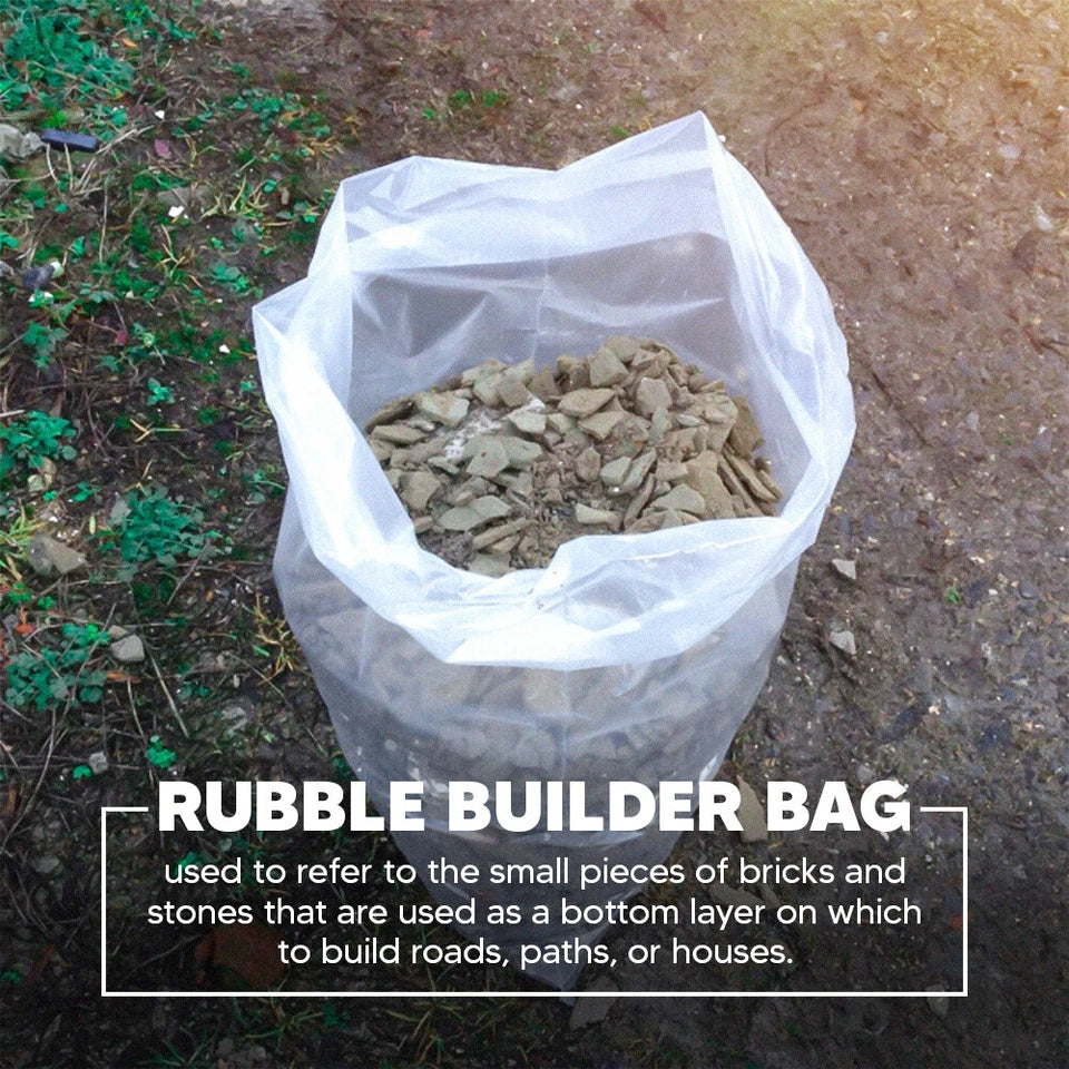 Heavy Duty Rubble Sacks Clear Builders Bags 200 - 500 Gauge Construction Waste