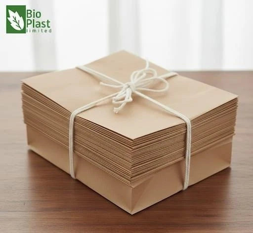 Brown Kraft Strung Paper Bags Fruit Sweets Crafts Picnic Groceries  bioplastuk (1) Business