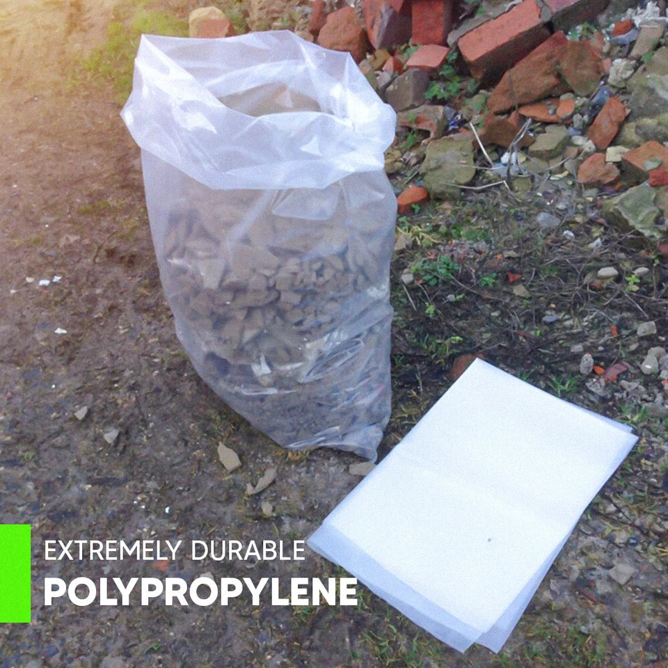Heavy Duty Rubble Sacks Clear Builders Bags 200 - 500 Gauge Construction Waste