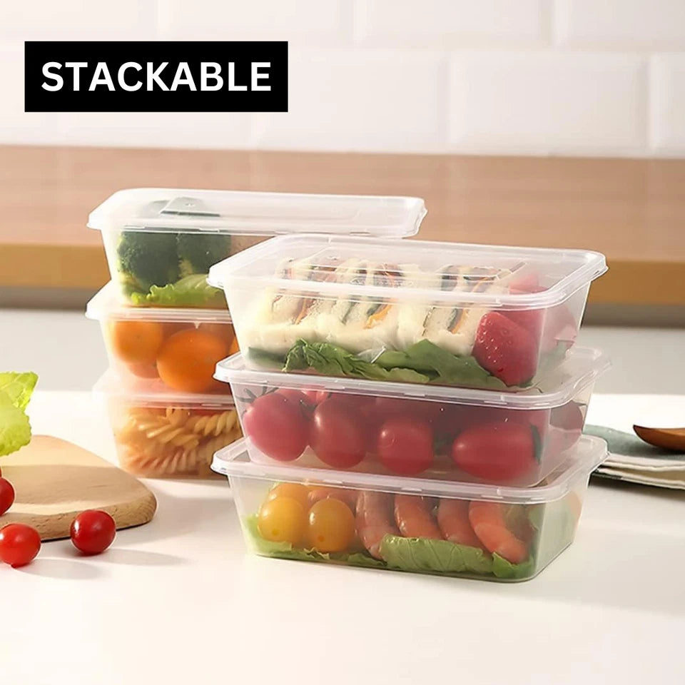Plastic Food Containers with Lids Takeaway Microwave Freezer Safe Storage
