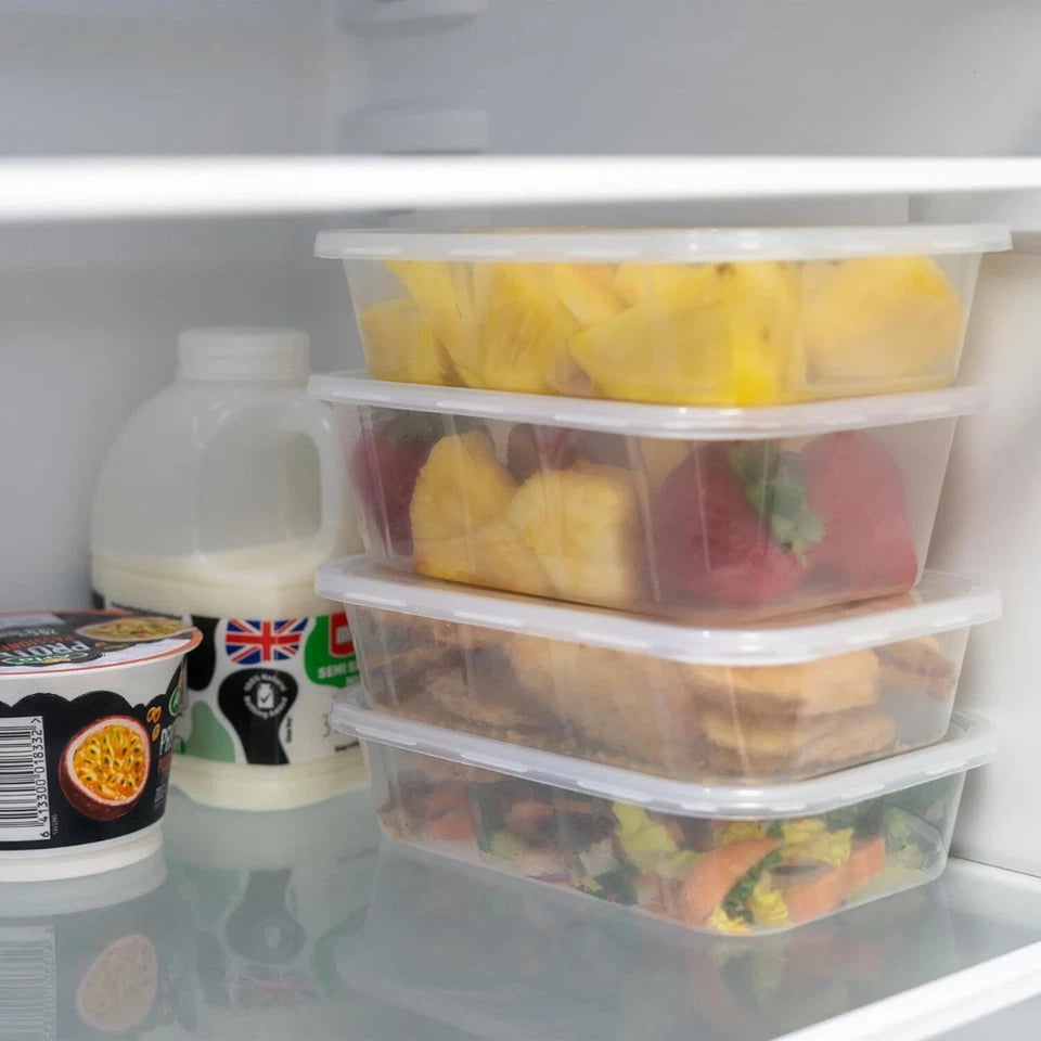 Plastic Food Containers with Lids Takeaway Microwave Freezer Safe Storage