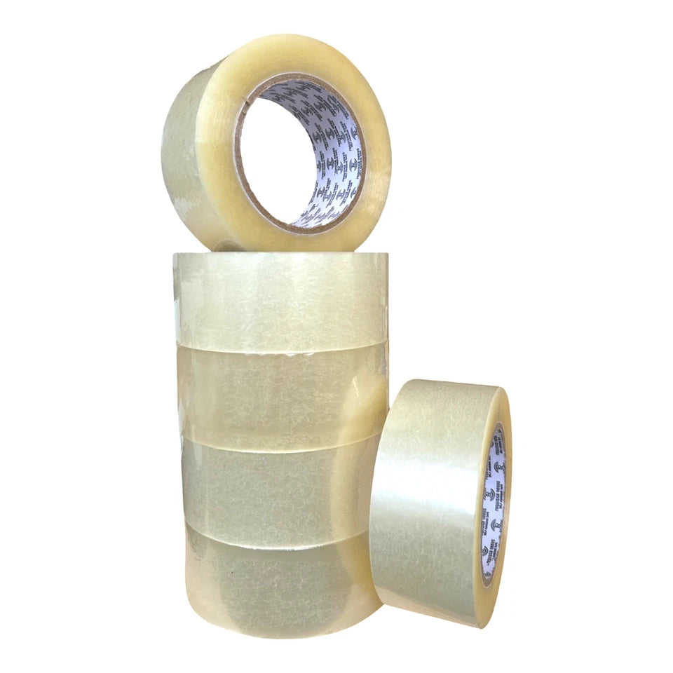 6 Strong Clear Buff Parcel Packaging Packing Tape 48MM x 150M Box Sealing Rolls