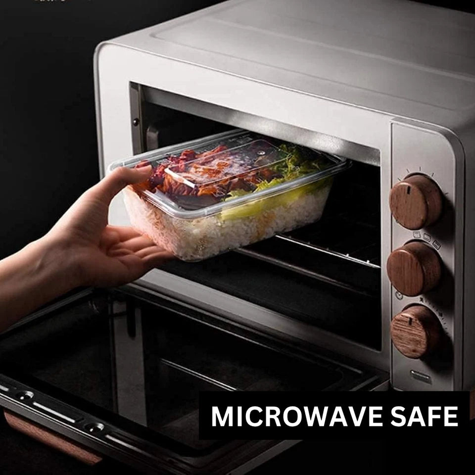 Plastic Food Containers with Lids Takeaway Microwave Freezer Safe Storage
